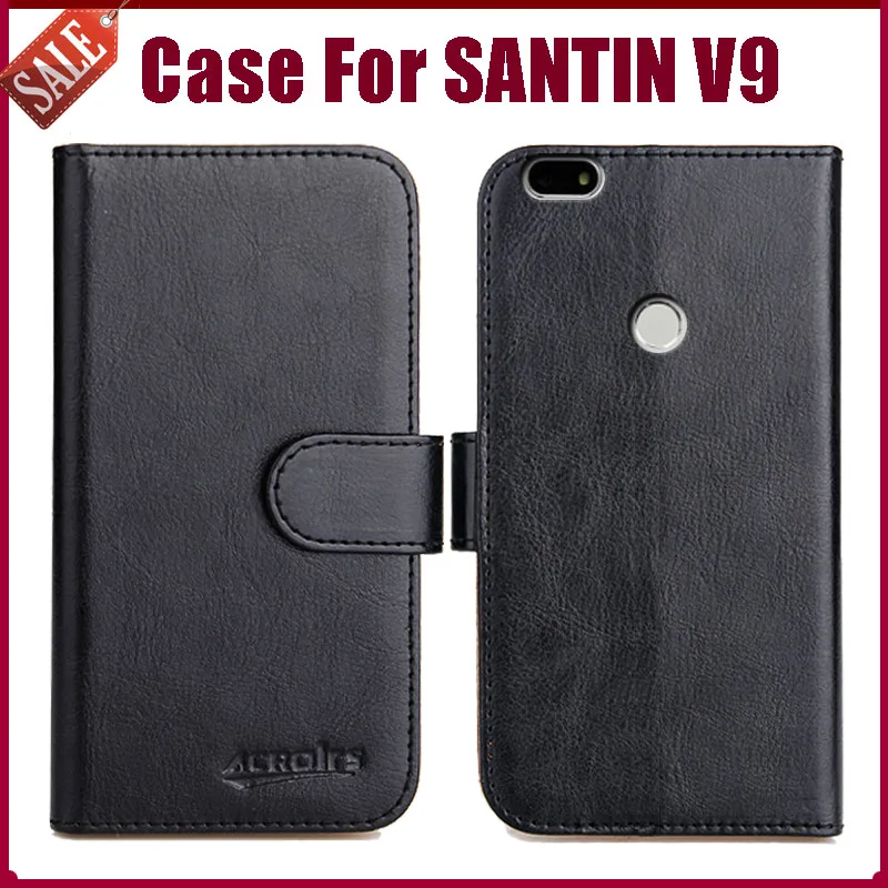 Роскошный чехол-портмоне для SANTIN V9 Case 5," 6 цветов Флип мягкое кожанное покрытие модная сумка для телефона с отделением для карт