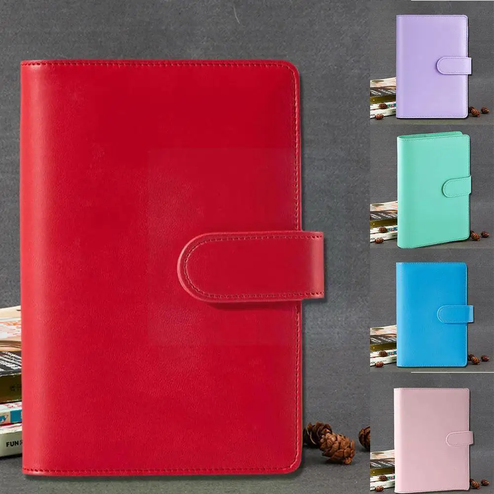 Macaron Color A5 A6 6 Ring Binder PU Clip-on Notebook Journal Notebooks Kawaii Stationery Leaf Leather Loose Cover H6T0 | Канцтовары для