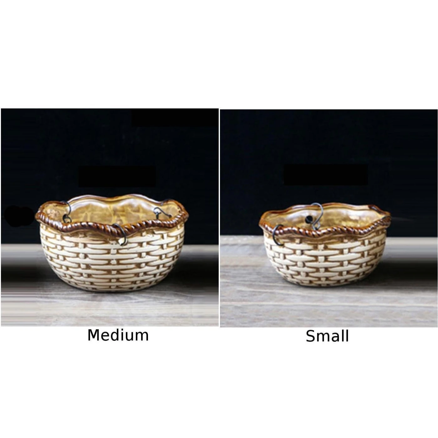 Wall Hanging Green Plant Flower Pot Ceramic Planter Box Holder Decoration Props
