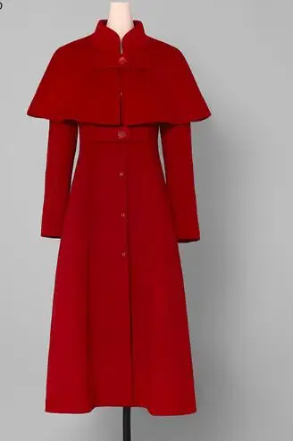 Красный тонкий женский толстый теплый плащ шерстяные пальто X-long Модные Роскошные пальто индивидуальная одежда