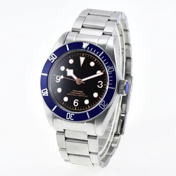 

41MM Corgeut Sapphire crystal SS strap blue bezel nh35 miyota Automatic luminou waterproof swim automatic mechanical watch