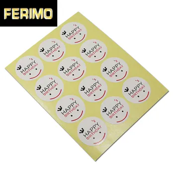 

3cm HAPPY BIRTHDAY Round Smile Design Paper Seal Sticker DIY Gift Labels Cookie Cake Box Sealing Label Paste Party Decoration