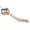 Bird Colorful Wood Swing Climbing Ladder Flexible Rainbow Bridge for Parrot Parakeet Hamster Budgie Cockatiel Cage