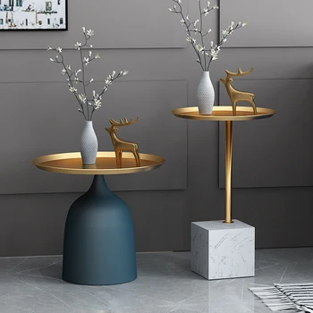 

Environment-friendly and tasteless Nordic marble small side table rust-proof and wear-resistant modern living room sofa side tab