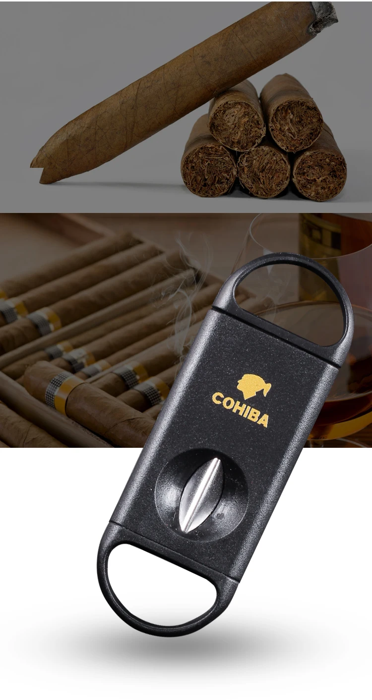 Gedgets для сигар из нержавеющей стали v-вырез для сигар черные портативные ножницы для путешествий для кубинских сигар 1 шт
