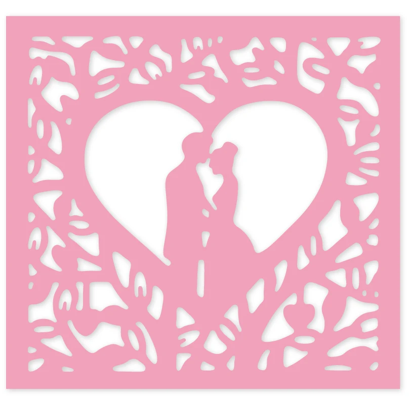  Gowing Hollow Couple Invitation Metal Cutting Dies Scrapbooking Photo Album Embossing Paper Decorat - 4000272626186
