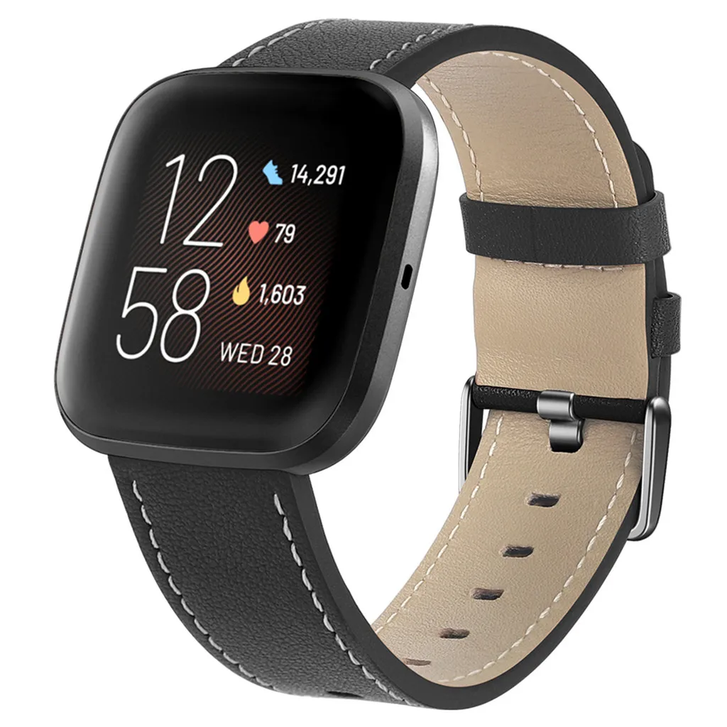 Браслет из нержавеющей стали, сменный ремешок для Fitbit Versa 2, ремешок для умных часов, роскошный кожаный, удобный в носке, 5 цветов