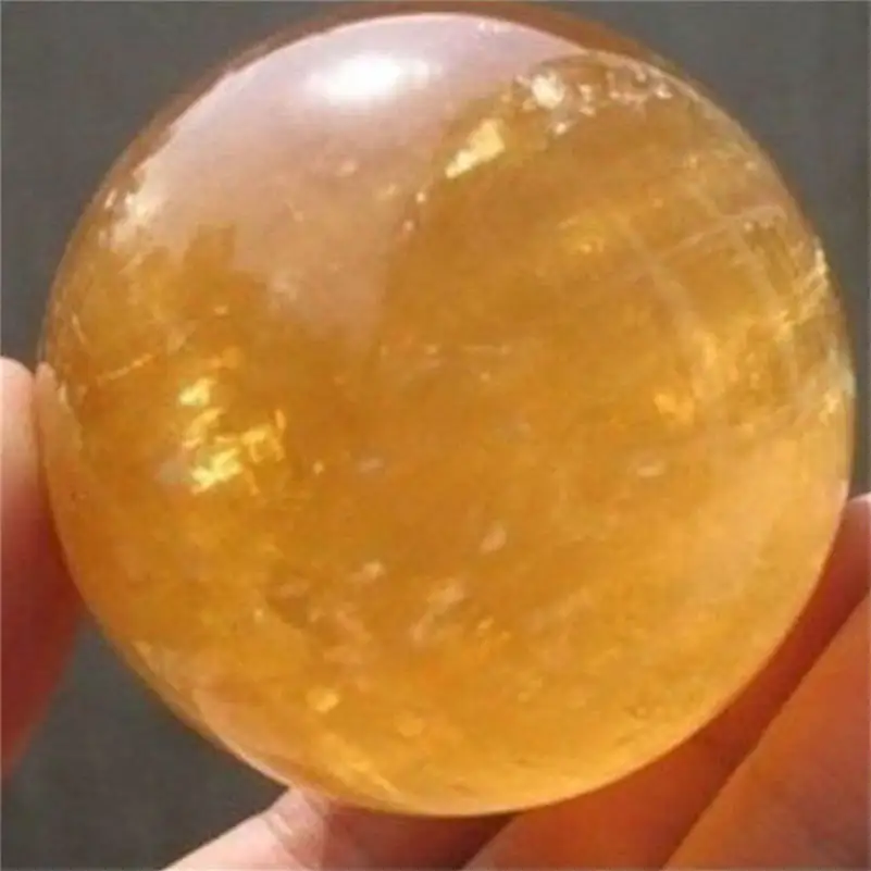 Популярный кристалл 1 шт 40 мм натуральный цитрин кварцевый шар целебный драгоценный камень точечные Кристаллы Камень геод 661SJ10