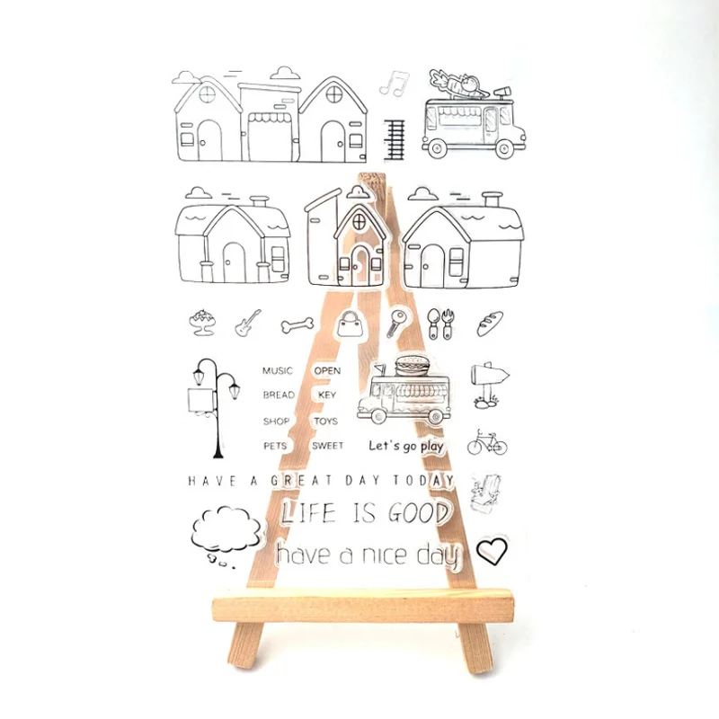 

1pc Kawaii Houses Transparent Clear Silicone Stamp Seal DIY Scrapbooking Stencil Coloring Embossing Decor Office School Supplies