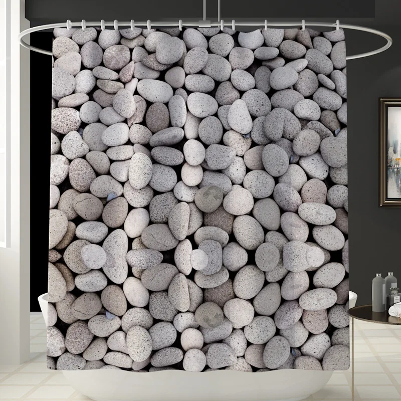 Креативная мраморная печать, для ванной комнаты, водонепроницаемая занавеска для душа, пьедестал, ковер, крышка для унитаза, набор, занавеска для ванной, набор ковриков - Цвет: Curtain 5
