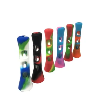 

Portable Silicone Glass Pipe Fashion Camouflage Silicone Tube Silicone Smoking Tube Glass Bubbler Convenient Smoking Tube