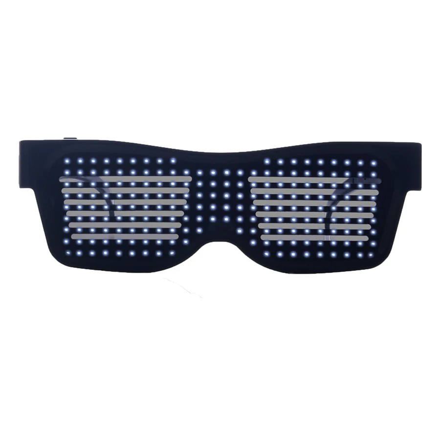 Волшебные Bluetooth Led вечерние очки приложение управление светящиеся очки EMD DJ электрические слоги очки для вечеринки - Цвет: Белый