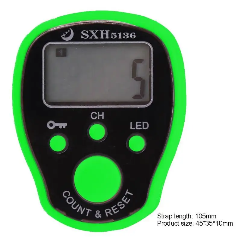 Зеленый Мини светодиодный счетчик пальцев lcd электронный цифровой Tally пять каналов с функцией блокировки счетчика с функцией блокировки - Цвет: Зеленый