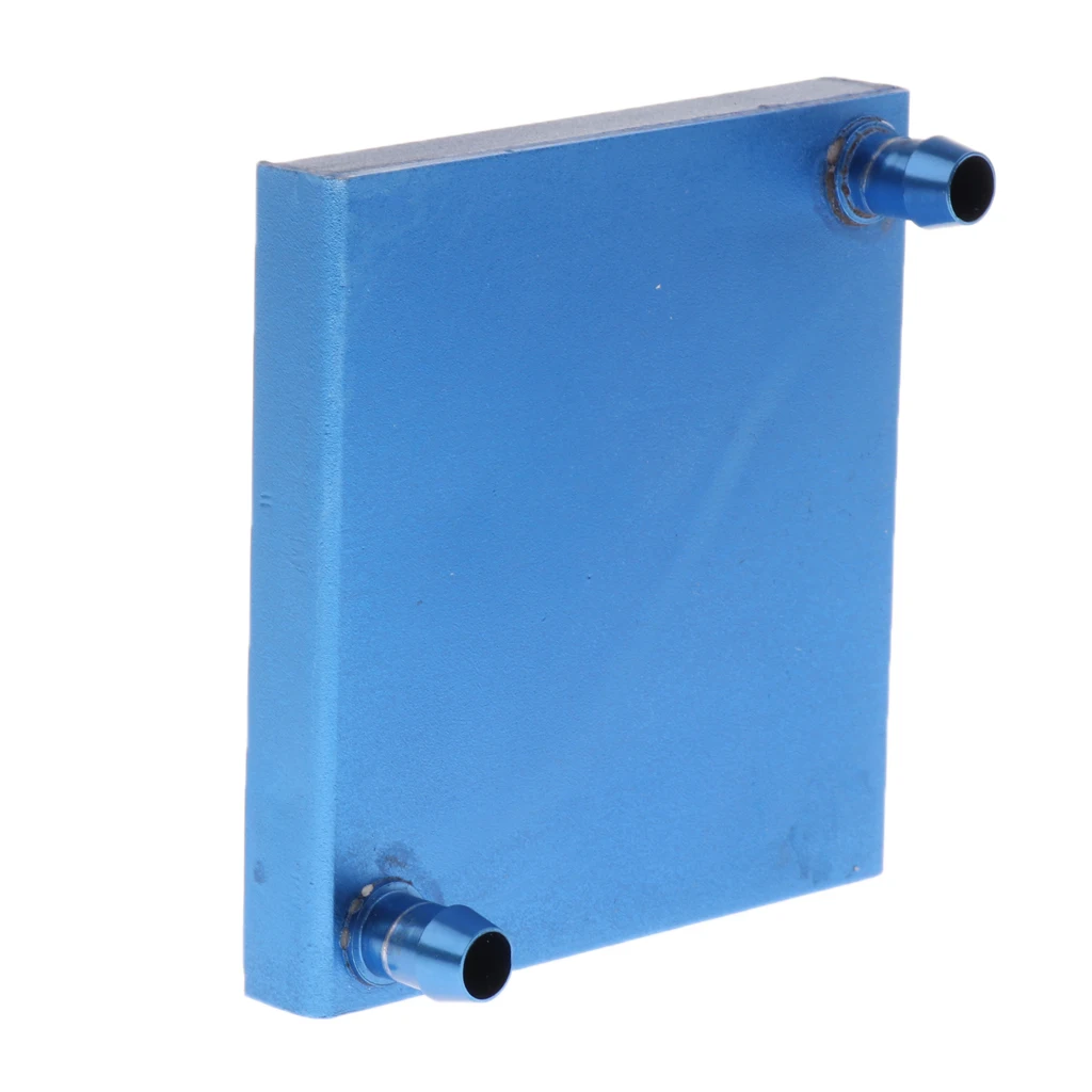 Aluminum Water Cooling Block Up for CPU Graphics Radiator Heatsink 80x80mm Blue