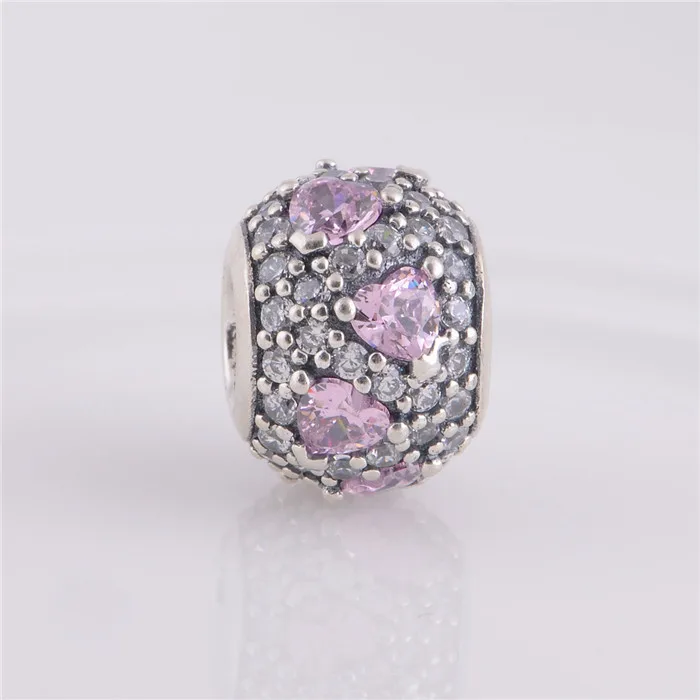 

Новые искусственные серебряные мерцающие сердца с шармами CZs, подходят для оригинальных браслетов Pandora с шармами, рукоделие, изготовление LW332