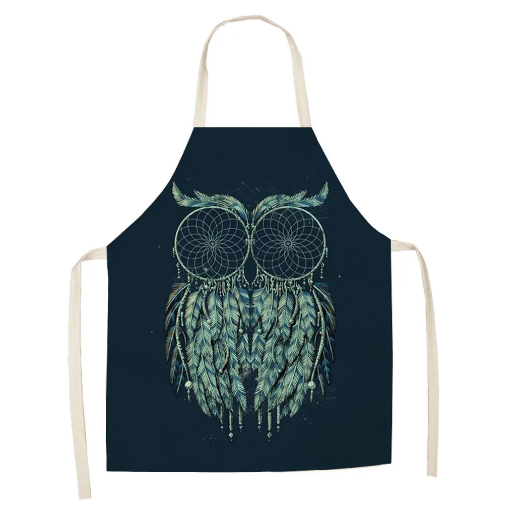 Kitchen Aprons Owl printed Women Men Girls Home Cooking Kitchen Print Adjustable Apron Male & Female Chef's Aprons New Drop Ship
