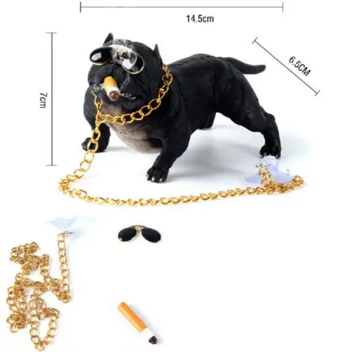 Car Funny Bully Pitbull Resin Dog Car Interior Decoration Automobiles Accessories Cute Mini Doll For Goods resin ornaments dog statue ornament