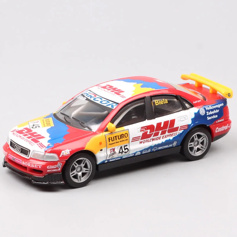 No Box 1:43 Scale Highspeed A4 STW Super Touring Car No.45 Biela Racing Car Metal Toy Pull Back Of Children's Collectible 1998 1 12 scale maisto kawasaki ninja zx 10r zx 10r super bike diecast vehicle racing motorcycle models toys children s collection