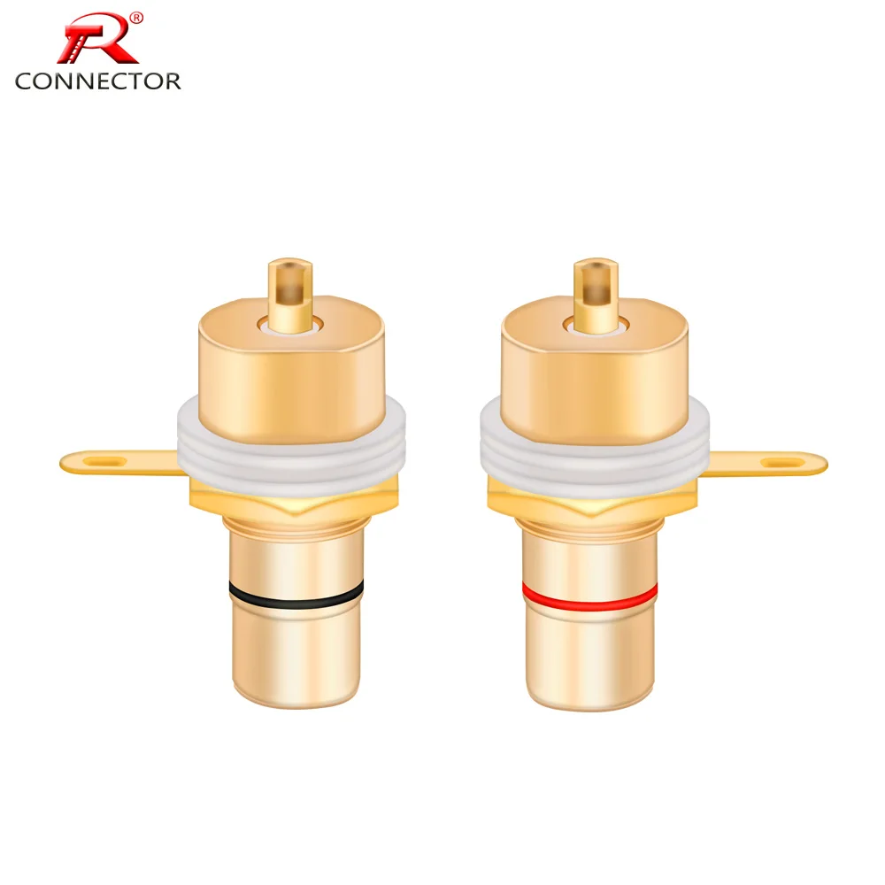 1Pair-Gold-Plated-RCA-Lotus-Female-Socket-HIFI-Audio-Terminals ...