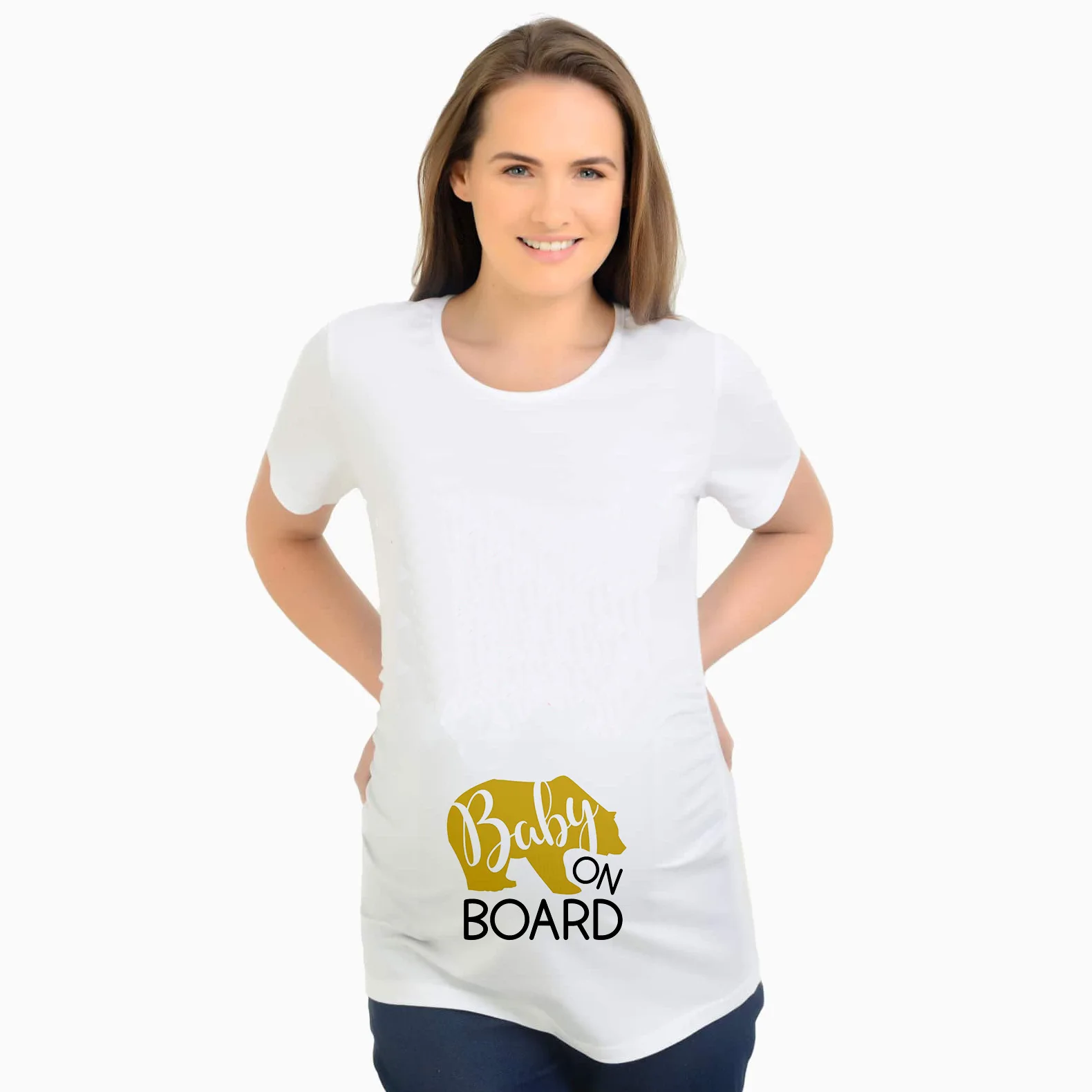 Europe And America New Style English Printed Versatile Short Sleeve T-shirt Europe And America Maternity Clothes P107-YSTWH
