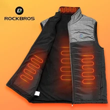 

ROCKBROS Heated Jacket Cycling Men Women Coat Intelligent USB Electric Heating Thermal Warm Clothes Winter Heated Vest Plussize