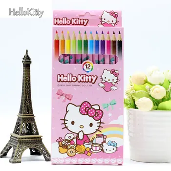 

Kindergarten children color pencil cartoon 12 color primary school art supplies drawing painting fill color lead pencil set