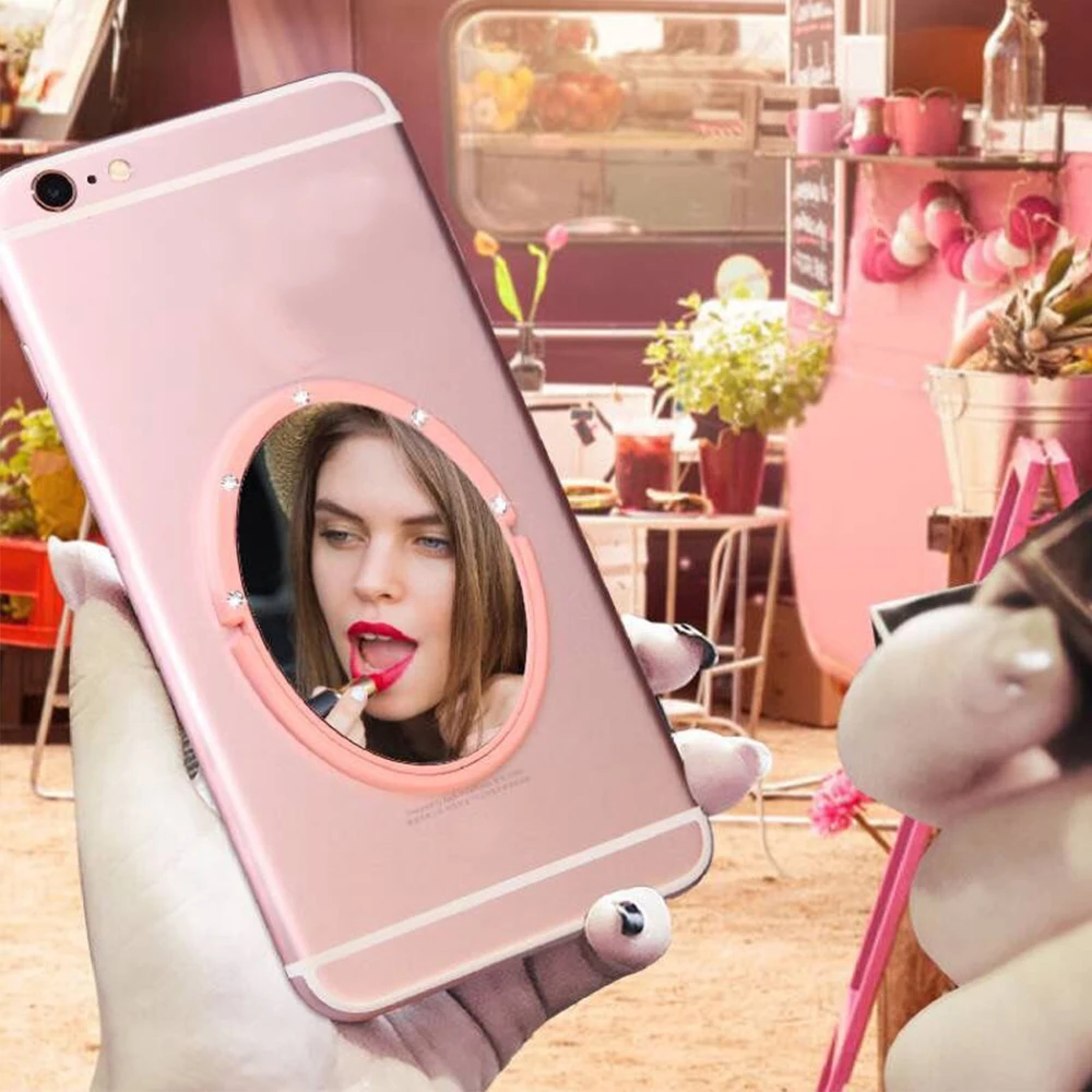 

Universal Mobile Phone Holder Makeup Mirror Finger Ring Stand For iPhone 11 Pro Max XR 7 Xiaomi Redmi Samsung Phone Accessories