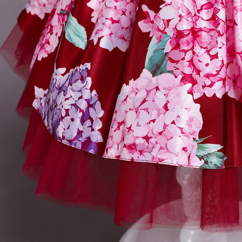 Abito Tutù Per Bambine Principessa Fiore - Vestito A Strati Per Natale, Festa E Matrimonio