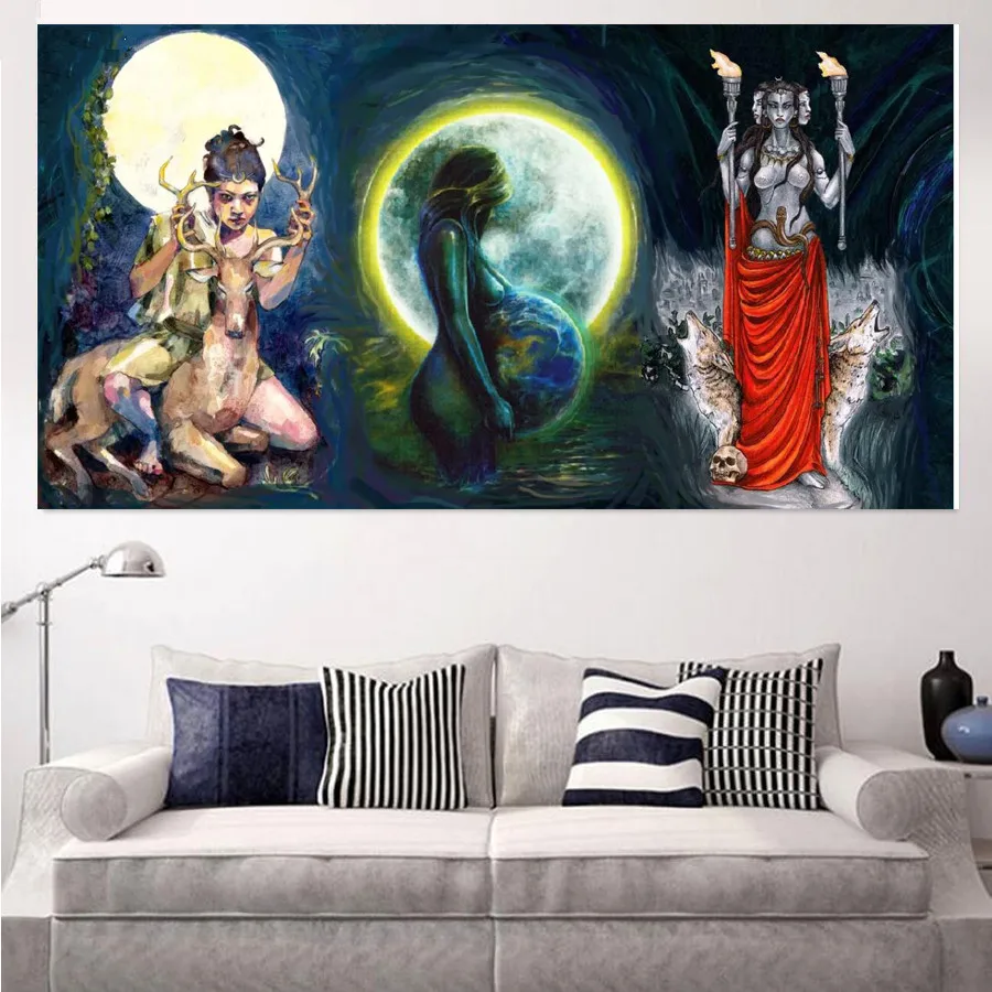 Abstract pregnant woman diy diamond painting full diamond embroidery drill beauty wolf deer mosaic cross stitch wall painting_副本