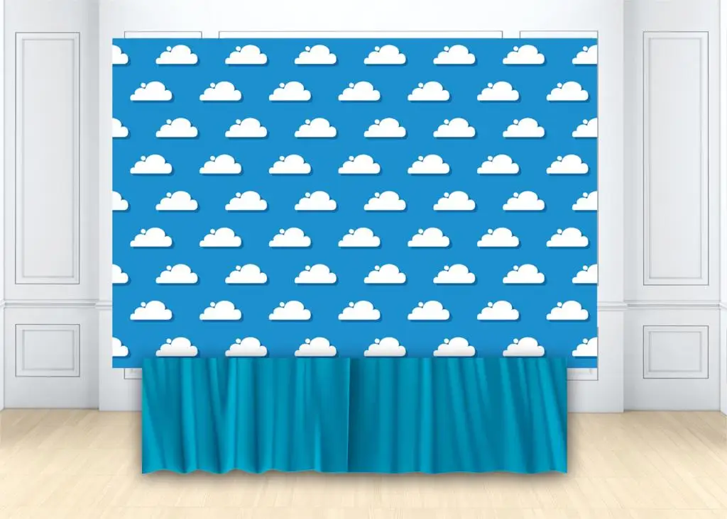 Blue Sky White Clouds Toy Story Theme Backdrop Birthday Party