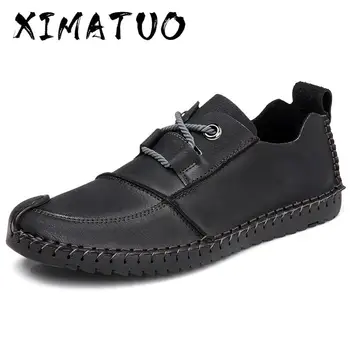

New Casual Men Leather Shoes Fashion Driving Shoes Lightweight Men Loafers Breathable Flats Moccasins Male Slip On Boat Shoes