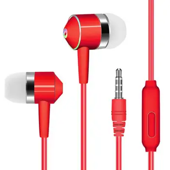 

3.5mm Jack In-Ear Wired Earphone Stereo Bass Headset Metal Earbuds Wired Control Earphone With Micophone