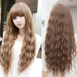 Женские длинные волнистые волосы парик термостойкие вечерние косплей синтетические волосы