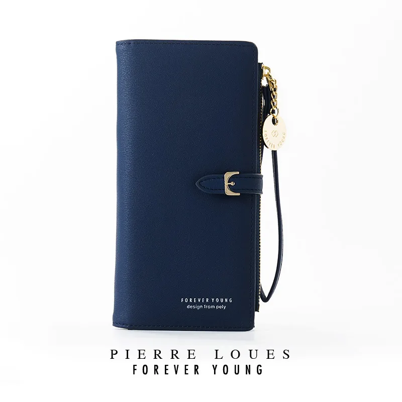 Синий Женский Длинный кошелек Portefeuille Femme Billetera Mujer Portfel Damski Portafoglio Donna, женские кошельки, кошельки для телефона - Цвет: Синий