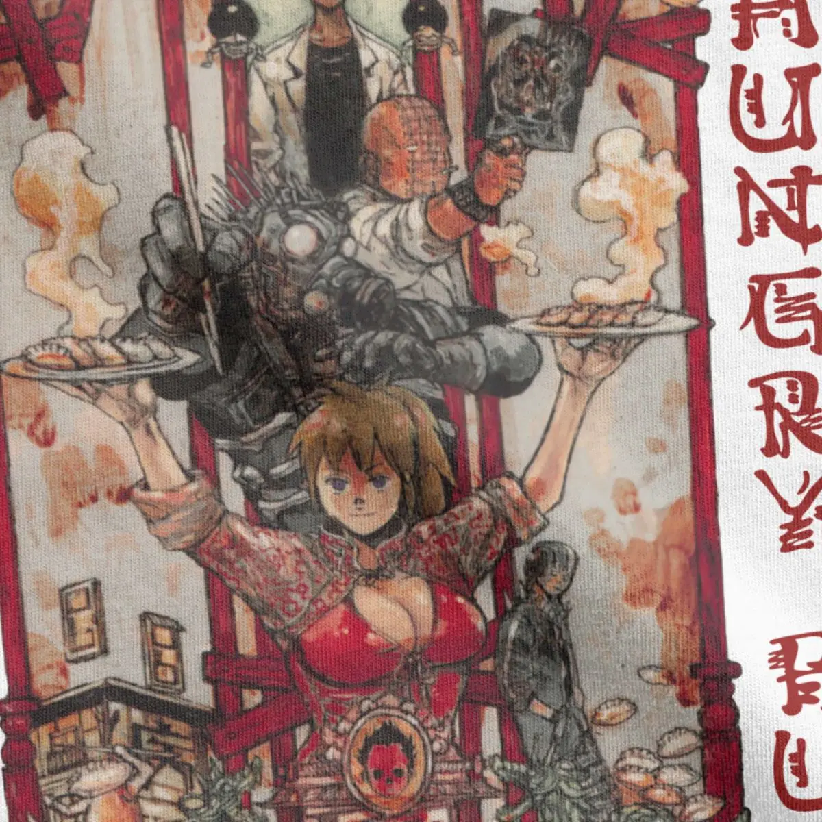 Фото Модная футболка Dorohedoro с изображением голодных клопов для мужчин и женщин, 100% хлопок, футболка с рисунком аниме, готические комиксы, футболка с коротким рукавом 4XL, 5XL, 6XL №3