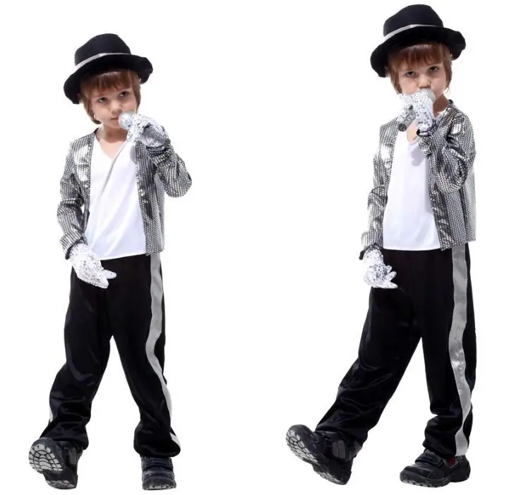 Классический маскарадный костюм Майкла Джексона для мальчиков на Хэллоуин, год, маскарадный костюм Билли, Джинсовые Костюмы суперзвезды для сцены