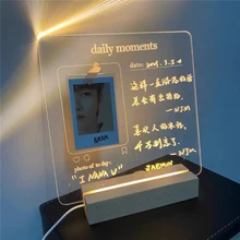Panneau de notes en acrylique Transparent USB, 2021, panneau de Message créatif avec support en bois, lampe LED, bloc notes pour le quotidien, rappel