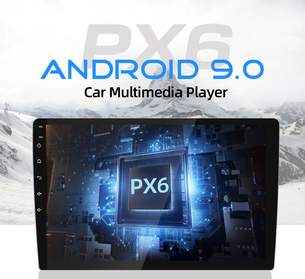 1 din Android 9,0 Восьмиядерный PX6 автомобильный Радио Стерео gps Navi Аудио Видео плеер блок ПК Wifi BT HDMI AMP 7851 OBD DAB+ SWC 4G+ 64G