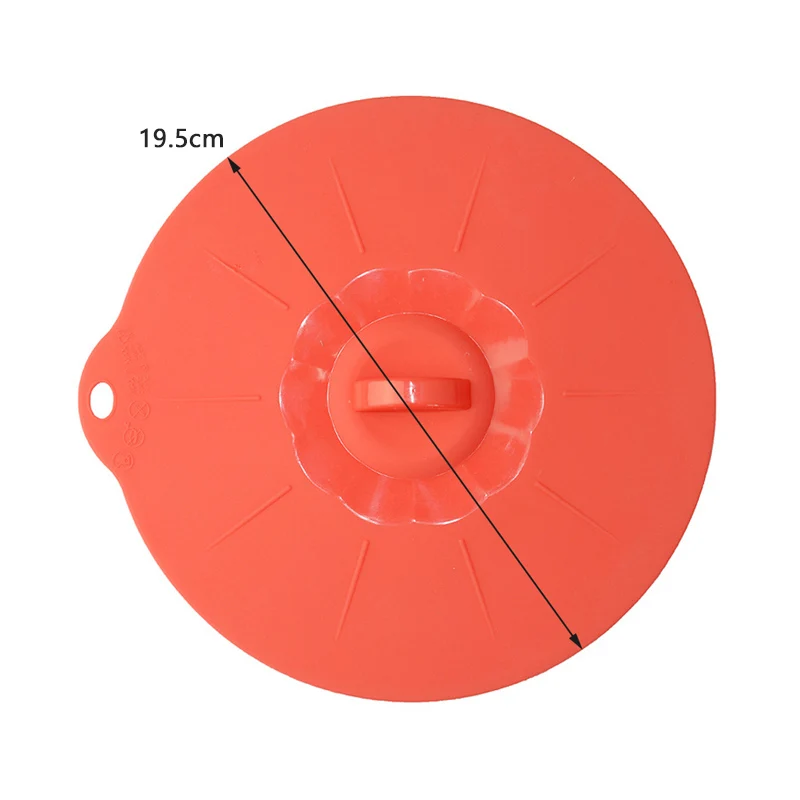 Мульти-Функция силиконовый выкипает крышкой разлива сохранение посуда набор посуды стеклянная крышка печи сейф с вместо того, чтобы Пластик Обёрточная бумага Пособия по кулинарии инструменты - Цвет: 19.5cm Red