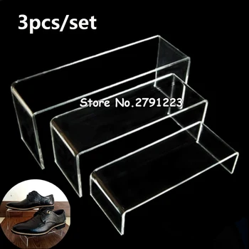 

3 Tier Acrylic Clear Shoes Display Stand Jewellery Cosmetics Shoe Storage Rack Organiser Holder Office Home Supplies