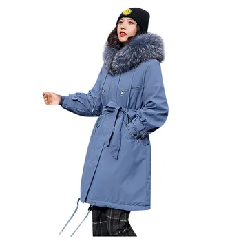 

JAYCOSIN Down Jacket Women -30 Degree Women Outerwear Faux Hooded Button Coat Long Solid Jackets Pocket Coats L401106
