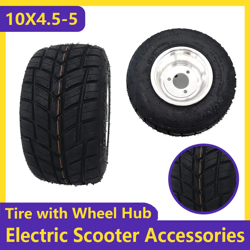 

10X4.5-5 Solid Tire 10x4.5-5 Vacuum tire With Aluminum Alloy Hub for Drift Go Kart Accessories Beach Car