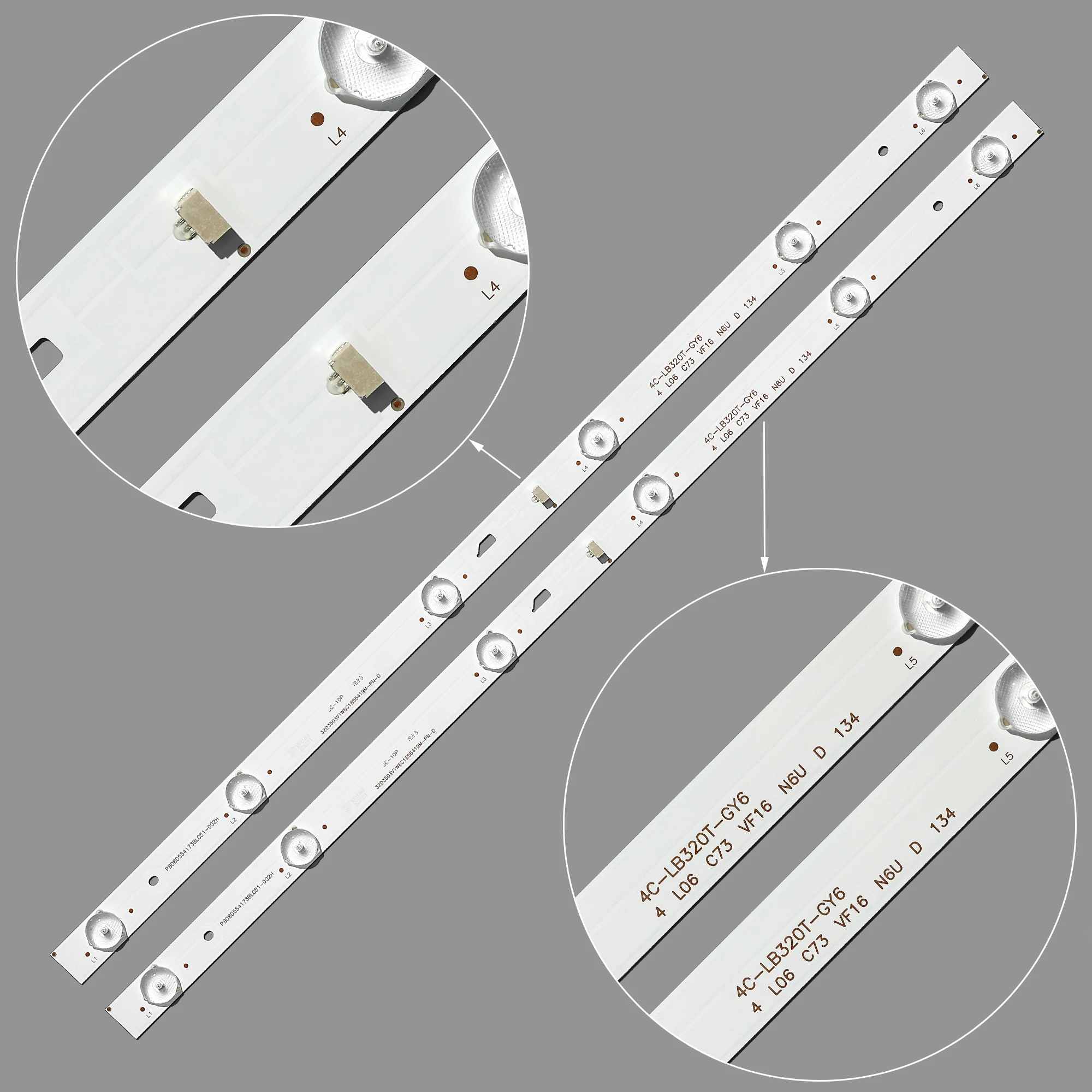 2stk LED-Streifen für Haier& TCL 4C-LB320T-GY6 LE32B750 LE32D99 LED32B750