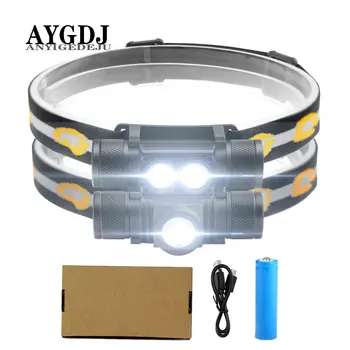

XM-L2 LED Mini Headlamp High Power 1000lm Headlamp 18650 Rechargeable Head Torch Camping Hunting Waterproof USB Flash Headlight