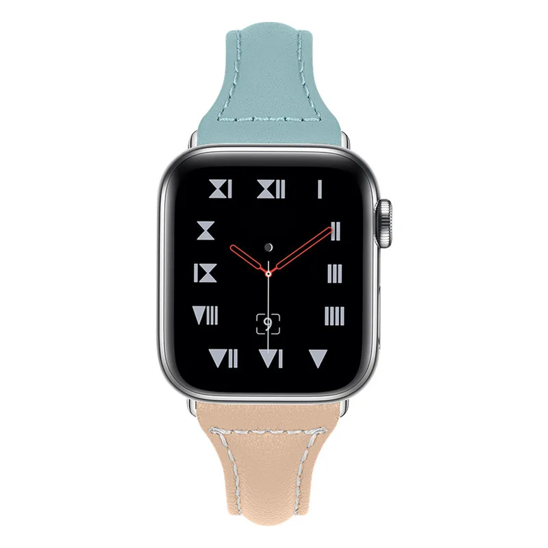 Натуральная кожа сменный ремешок для apple watch группа 4 контрастного цвета браслет Смарт-аксессуары для наручных часов iwatch 3/2/1 44 40 38-42 м