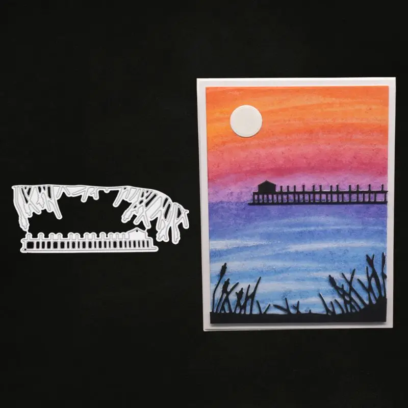 

1 Pc Riverside Beautiful Sunset Metal Cutting Dies Stencil DIY Scrapbooking Album Stamp Paper Card Embossing Craft Decor