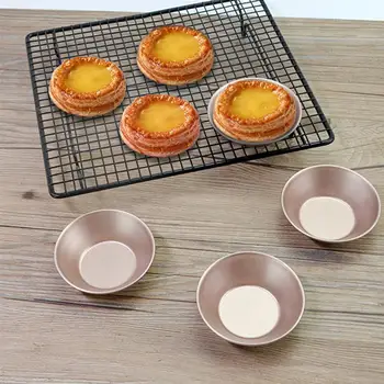 

5pcs DIY Baking Tool Round Shape Thickened Egg Tart Mold Nonstick Ripple Tartlets Pans Reusable Cupcake Muffin Baking Cup