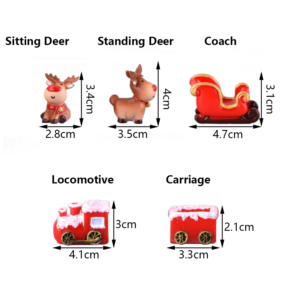 1 шт. смолы рождество микро пейзаж орнамент миниатюрная карета фигурки оленя сказочный сад бонсай кукольный домик домашний декор ремесла