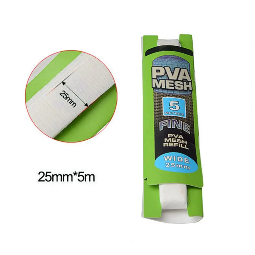 Fishing Bait Feeder 5M PVA Soluble PVA Mesh Refill Carp Fishing Feeder Fishing Lures Refill Hair Rig Hook Bait 25mm 35mm Bag Accessories