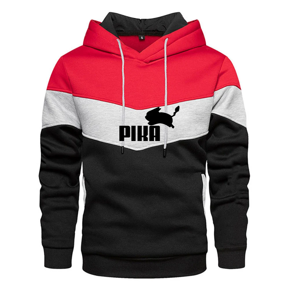 New Lovely Pokemon hoodie Anime Pika Men Hoodies Loose Couple Sweatshirt High Quality Patchwork Print Fall/Winter Sweatshirt